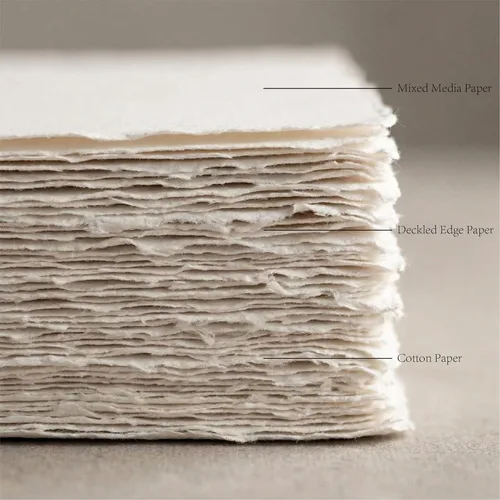 Miniatura 2 de ANSSDO 100 hojas de papel de acuarela con bordes deckled, papel mixto de 160 GSM, hecho a mano en 4 x 6 pulgadas para tarjetas Aceo, pintura