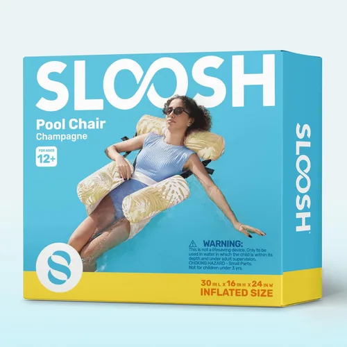 Miniatura 9 de Sloosh Sillas flotantes de piscina para adultos, sillas inflables de piscina, hamaca flotante con patrón de plantas para adultos, flotadores