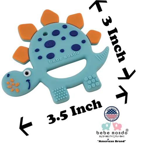 Miniatura 6 de Bebe Mondo Juguetes de dentición de dinosaurio para bebés de 3 a 6 a 12 meses, mordedores para bebés de 0 a 3 a 6 a 12 meses para aliviar