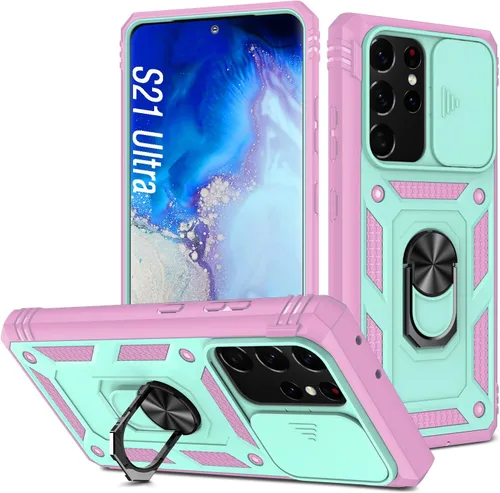 Miniatura 18 de Funda para Galaxy S22 Ultra, a prueba de golpes, resistente a los impactos con lente deslizante Funda protectora para Samsung Galaxy S22 Ultra 4G/5G
