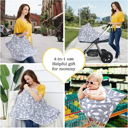 Miniatura 3 de Funda de lactancia para bebé y poncho de lactancia, cubierta multiusos para toldo de asiento de automóvil, cubierta de carrito de compras, cubierta