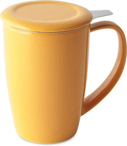Miniatura 8 de Forlife. Taza de 15 onzas, alta, curvada, con infusor de té y tapa., Carrot