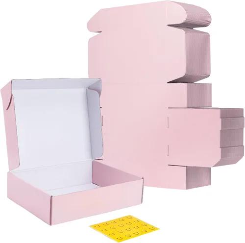 Miniatura 34 de RLAVBL Juego de 25 cajas de envío de 10 x 8 x 3, caja de cartón corrugado blanca para embalaje, correo, negocios Blanco