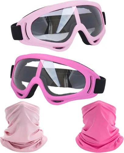 Miniatura 14 de LJDJ Gafas de motocicleta, paquete de 2 unidades, para motocross, ATV, motocross, senderismo, protección con 2 unidades de máscara bandana