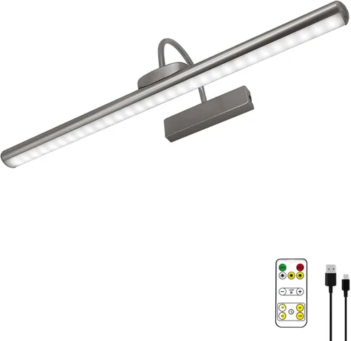 Luces de imagen inalámbricas de 23 pulgadas, luz de exhibición de arte con batería recargable con control remoto, regulable/temporizador apagado luz