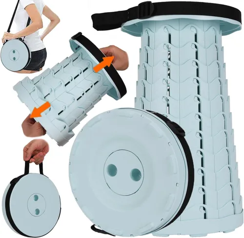Miniatura 13 de Fishboy Taburete plegable mejorado, capacidad máxima de peso de 400 libras, ligero pero resistente, taburete plegable retráctil portátil telescópico