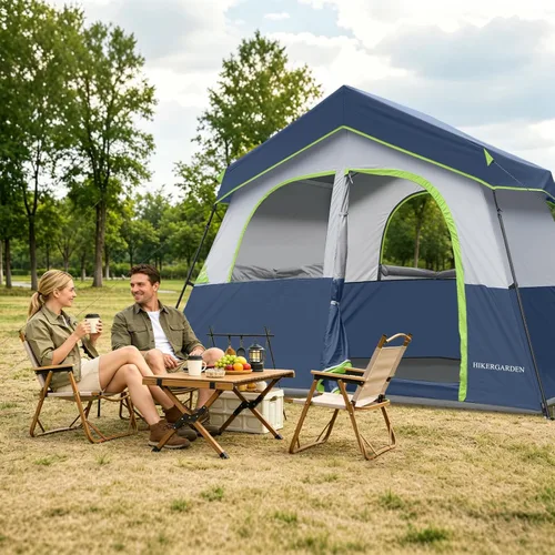 Miniatura 5 de HIKERGARDEN - Tienda de campaña para 6 a 8 personas, tienda de campaña familiar portátil para campamento, tienda de campaña de tela resistente al
