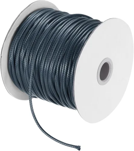 Miniatura 26 de MECCANIXITY Cordón encerado de poliéster encerado de 0.020 in, cuerda de cera de 175 yardas para hacer pulseras, collares, cuentas, joyería y Negro