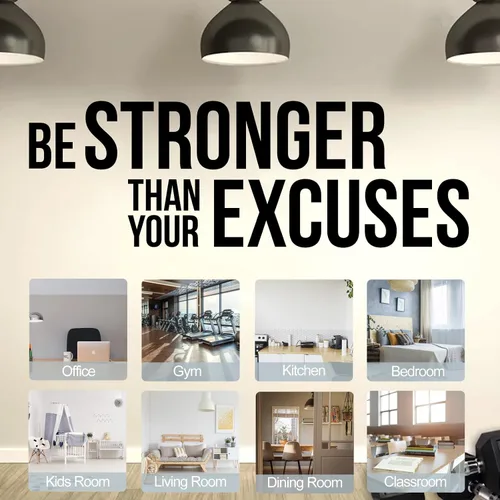 Miniatura 5 de BATTOO Calcomanía de vinilo, arte de pared inspirador Be Stronger Fitness, 40 pies de ancho x 13.5 pulgadas de alto, para gimnasio en casa, oficina