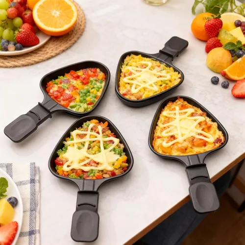 Miniatura 8 de HONNE Mini parrilla con revestimiento antiadherente, accesorios para derretir queso, repuesto de raclettes/platos adicionales de raclette