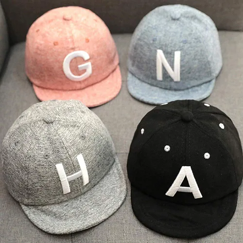 Miniatura 5 de Gorra de béisbol para bebé, sombrero de sol a rayas, sombrero de protección solar con letra, sombrero de protección solar para niños pequeños