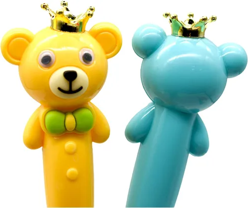 Miniatura 5 de 6 bolígrafos de animales novedosos con diseño de oso y corona brillante con 6 recambios de tinta negra para escuela, oficina, fiesta de cumpleaños