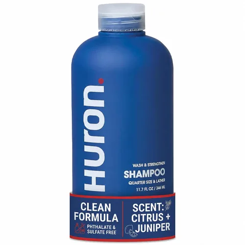 Huron Champú para hombre | Fórmula limpiadora e hidratante | Aroma cítrico, enebro fresco y verduras aromáticas | Fortalece el cabello | Sin