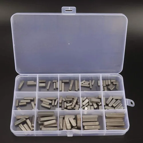 Miniatura 9 de Passfeder Sortiment - Juego de llaves de eje SAE de acero inoxidable, 140 unidades de accionamiento paralelo, llave de extremo redondo, juego