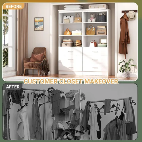 Miniatura 7 de Aheaplus Sistema Organizador de Cajones de Closet, Sistema de Closet de Madera de 3.54 Pies con 4 Cajones, Unidad de Almacenamiento Modular