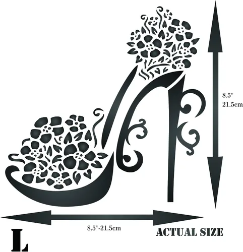 Miniatura 6 de CRAFT KREATIVELY - Plantilla de zapatos de tacón alto, 8.5 x 8.5 pulgadas de largo, plantillas decorativas para zapatos de plataforma de estilete
