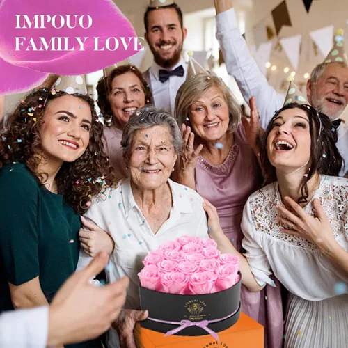 Miniatura 6 de Impouo Caja de 16 piezas con forma de corazón Forever Flowers - Rosas preservadas, regalos de cumpleaños para mujeres, regalo de flores Prime, San