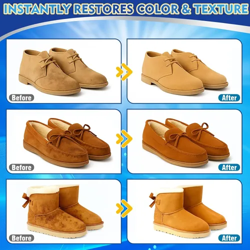 Miniatura 3 de Kit de limpiador de gamuza para zapatos, limpiador de zapatos de espuma de 6.8 fl oz con cepillo y toalla, limpia profundamente gamuza, nubuck