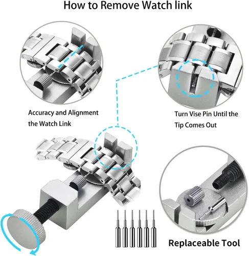 Miniatura 5 de EasyTime Kit de herramientas de reparación de relojes 149 PCS Kit de herramientas de reloj profesional para mantenimiento Reemplazo de batería