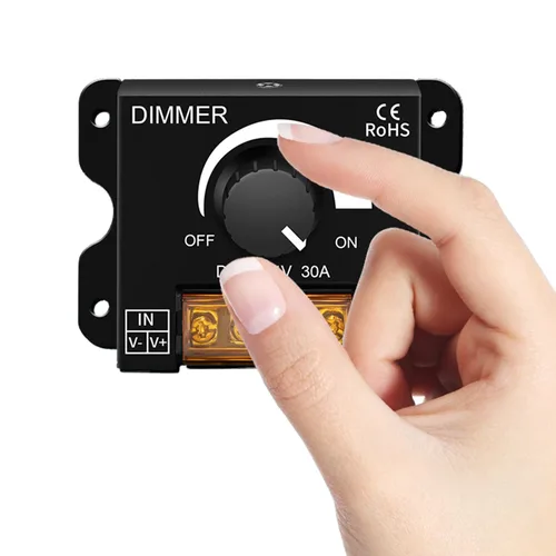 Miniatura 2 de Paquete de 2 interruptores de atenuación LED DC 12-24V 30A PWM Controlador de atenuación de brillo continuo para tira LED de un solo color 5050/3528