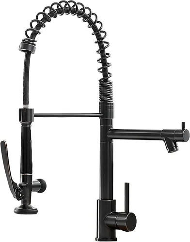 Miniatura 19 de Fapully - Grifo de cocina negro, grifo de fregadero de cocina comercial extraíble con rociador Negro mate