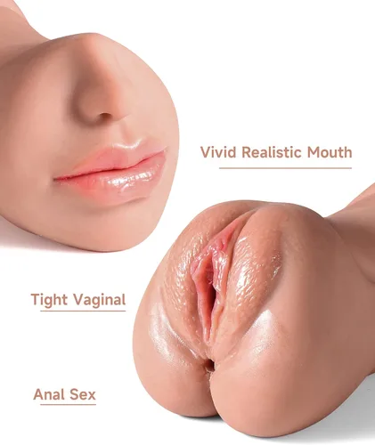 Miniatura 4 de Masturbador masculino de bolsillo 3 en 1, juguetes sexuales para adultos con vagina texturizada 3D, ano apretado y palo de secado, muñeca sexual
