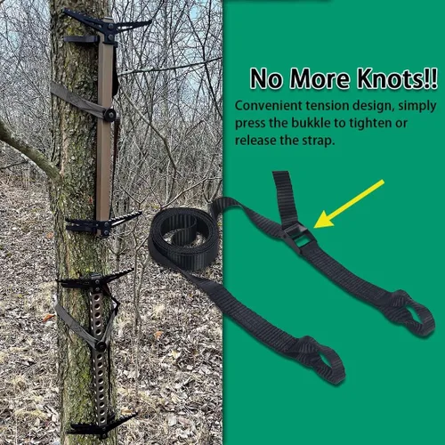 Miniatura 6 de Huntury Correas de palo de escalada, correa de soporte para árbol, correa de repuesto para escaleras, accesorio de bastón de escalada, rápido, fácil
