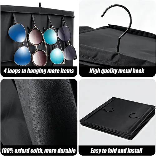 Miniatura 7 de LADYBRO Oxford Cloth Hat Rack for Closet, 10-Shelf Organizer for Fedora, Sunhat, Cowboy, Baseball Cap, 2 Separate 5-Shelf, Hanging for Storage or