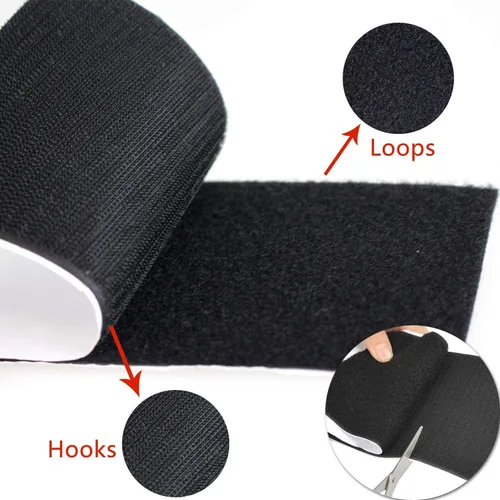 Miniatura 5 de Cinta autoadhesiva de sujeción de gancho y bucle de 6 pulgadas de ancho, tiras resistentes de 1 yarda (negro, 6 pulgadas x 1.1 yarda)