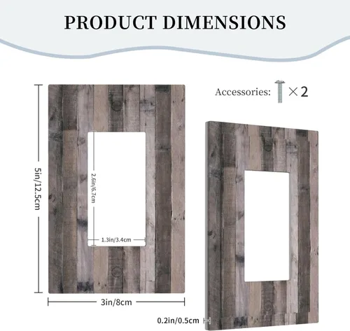 Miniatura 1317 de Placa Decorativa de Pared de Granja Rústica con Cuerno de Madera para Puerta de Granero 1 Banda Duplex Cubiertas de Toma Eléctrica Soltera