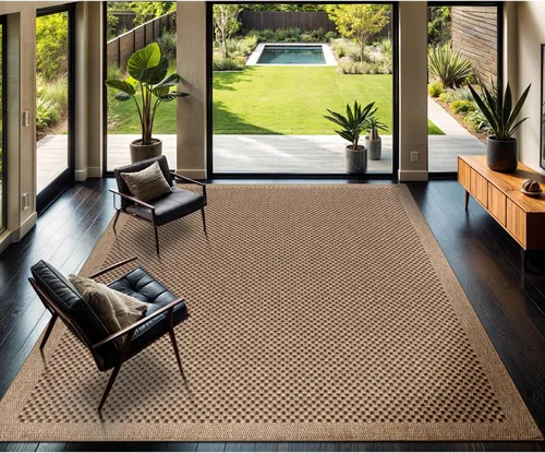 Miniatura 21 de CAMILSON Easy Alfombra de yute, 2 x 3 pulgadas, interiores y exteriores, fibra gris oscuro, para sala de estar, patio y cocina, diseño tejido
