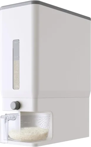 Lifewit Contenedor de Arroz 25.4 Libras, Dispensador de Arroz con Taza Medidora, Contenedores de Cereales para Almacenamiento, Cubo de Arroz Sellado