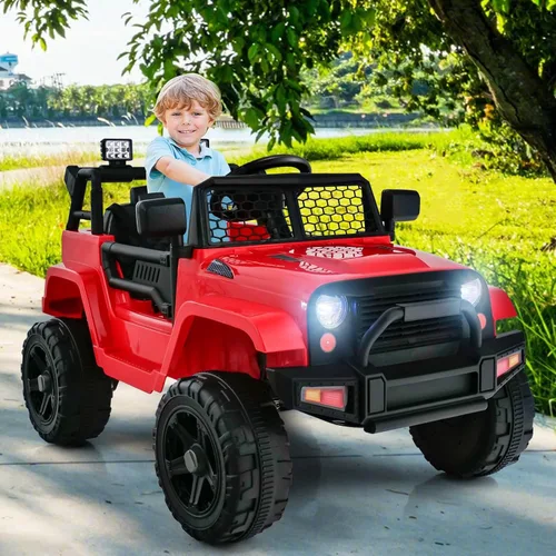 Miniatura 2 de OLAKIDS - Camioneta de paseo para niños, vehículo eléctrico de 12 V con control remoto, juguete a batería para niños pequeños con 2 velocidades