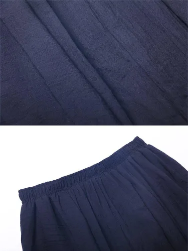 Miniatura 38 de OCHENTA Falda larga de lino y algodón bohemio para mujeres y niñas para vacaciones de verano en la playa