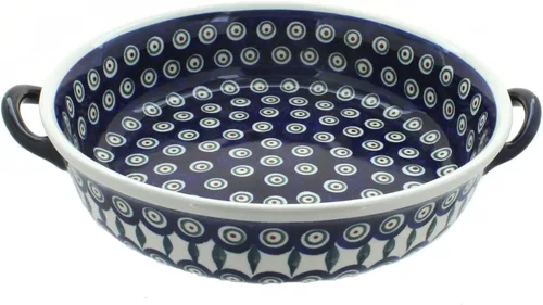 Miniatura 3 de Blue Rose - Cacerola redonda de sauce azul con asas, 10.25 pulgadas de diámetro, única, apta para lavavajillas y duradera