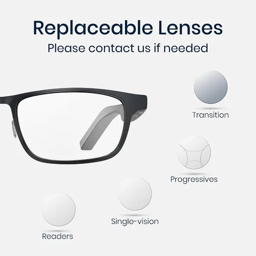 Miniatura 3 de Lentes inteligentes AI con traducción en tiempo real y transcripción de reuniones, marco de titanio, audio Bluetooth de oído abierto, grabación