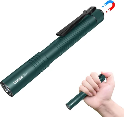 Miniatura 8 de VTIGER T2A - Linterna compacta EDC de 1500 lúmenes de alto, linterna LED recargable AA, superbrillante, pequeña, táctica, con bolsillo, con imán