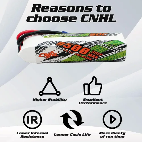 Miniatura 4 de CNHL Batería lipo 9500mAh 3S 90C 11.1v lipo batería suave caso con enchufe EC5 para RC coche, camión, tanque RC barco (2 paquetes)