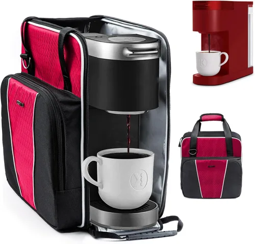 BAGSPRITE Bolsa de viaje para cafetera Keurig K-Slim, funda de transporte para cafetera de una sola porción, estuche de almacenamiento portátil para