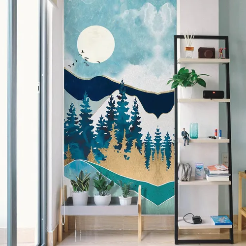 Miniatura 346 de SIGNFORD - Papel tapiz de diseño de bosque, removible para dormitorio o sala de estar, 100 x 144 pulgadas Bosque1-1911-m17