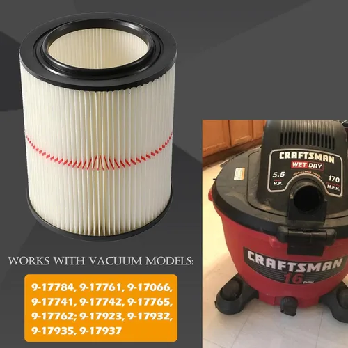 Miniatura 5 de 17816 Filtro para Craftsman Shop Vac 9-17816 Filtro de repuesto para aspiradora de 5 galones y más grandes, filtro de aire húmedo y seco 917816