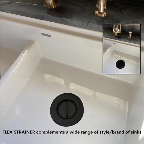 Miniatura 8 de Flex Strainer® Colador de drenaje de fregadero con tapón opcional, sin vástago central, se adapta a desagües y desechos de fregadero estándar de 3½