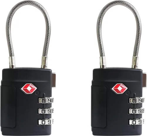 Cerraduras TSA para equipaje, combinación de candado pequeño, cerraduras de equipaje aprobadas por la TSA, candados combinados con cable para