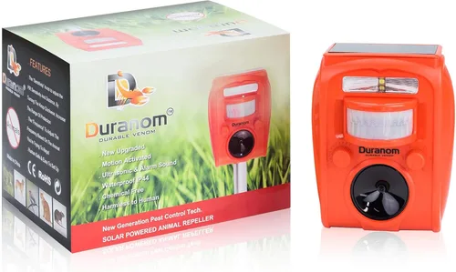 Miniatura 9 de Repelente solar de animales para exteriores, disuasorio ultrasónico activado por movimiento con luz intermitente, defensa de jardín humana