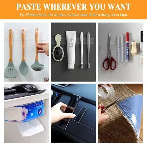 Miniatura 4 de Cinta adhesiva de doble cara para paredes, soporte de cinta extraíble para pósteres, cinta adhesiva resistente para colgar en la pared, cinta 4