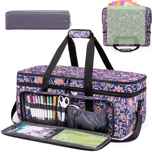 Miniatura 6 de IMAGINING Estuche de transporte para Cricut Maker 3, Maker 4, bolsa de máquina de doble capa con cubierta para Cricut Explore 4, Explore 3, Explore