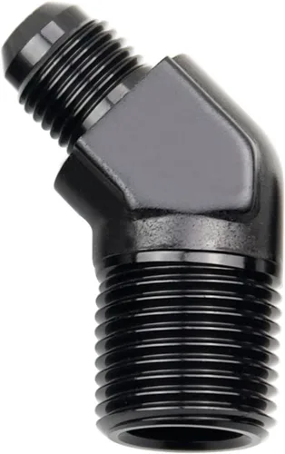 Miniatura 37 de Adaptador de tubo de manguera de combustible de aluminio recto 16AN acampanado a 3/4" NPT macho Unión de rosca negro