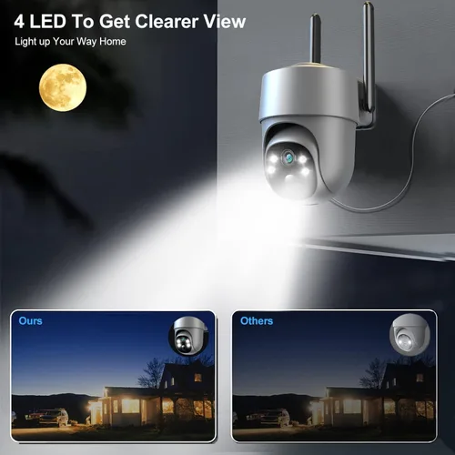 Miniatura 4 de Cámara de seguridad celular 4G LTE Cámaras de seguridad inalámbricas para exteriores con energía solar con 360° de panorámica y inclinación