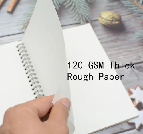 Miniatura 5 de 5 cuadernos de bocetos A5, blocs de bocetos en espiral, 30 hojas (60 páginas), papel grueso de 120 GSM, para pintura artística y dibujo (A5)