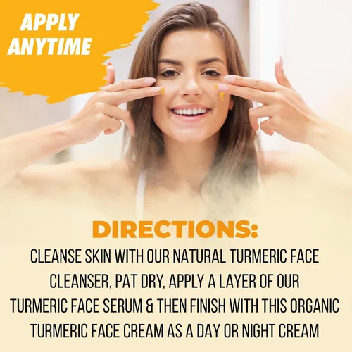 Miniatura 5 de Crema facial de cúrcuma para rostro y cuerpo – Loción iluminadora de piel de cúrcuma totalmente natural – La cúrcuma limpia la piel, combate
